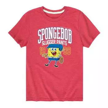 Футболка с рисунком «Штаны Губки Боба для мальчиков» от 8 до 20 лет Nickelodeon, красный