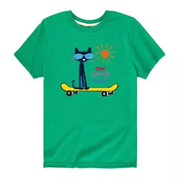 Футболка с рисунком скейтборда для мальчиков 8–20 лет Pete The Cat Licensed Character