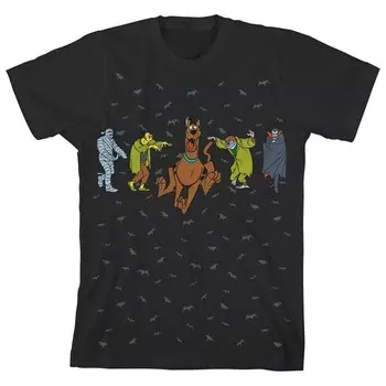 Футболка с рисунком «Скуби-Ду и монстры» для мальчиков 8–20 лет Licensed Character, черный
