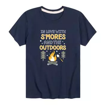 Футболка с рисунком Smores And The Outdoors Camp для мальчиков 8–20 лет Licensed Character