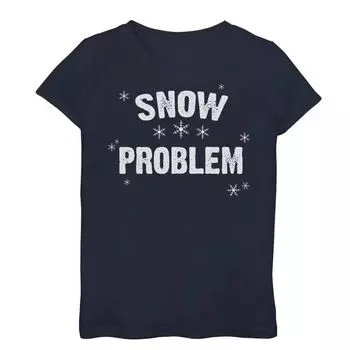 Футболка с рисунком снежинки для девочек 7–16 лет "Snow Issue" Unbranded