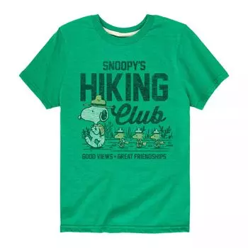 Футболка с рисунком Snoopys Hiking Club для мальчиков 8–20 лет Licensed Character, зеленый