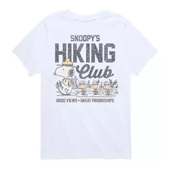Футболка с рисунком Snoopys Hiking Club для мальчиков 8–20 лет Licensed Character, белый