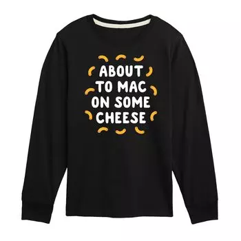 Футболка с рисунком «Собираюсь на Mac с сыром» для мальчиков 8–20 лет Licensed Character, черный