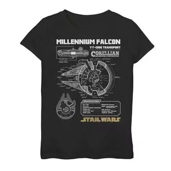 Футболка с рисунком «Сокол тысячелетия» для девочек 7–16 лет Licensed Character
