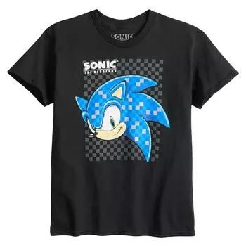 Футболка с рисунком Sonic the Hedgehog для мальчиков 8–20 лет Licensed Character, черный