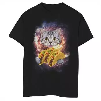 Футболка с рисунком Space Cat Tacos для мальчиков 8–20 лет Unbranded