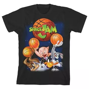 Футболка с рисунком Space Jam для мальчиков 8–20 лет Licensed Character, черный