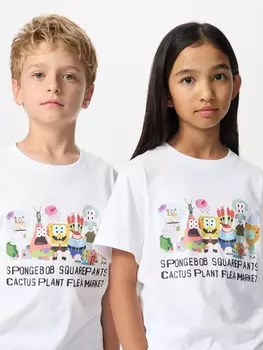 Футболка с рисунком spongebob squarepants Uniqlo, цвет 00 белый