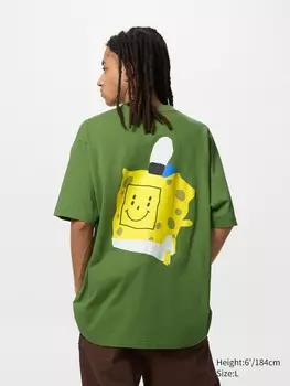Футболка с рисунком spongebob squarepants Uniqlo, цвет 56