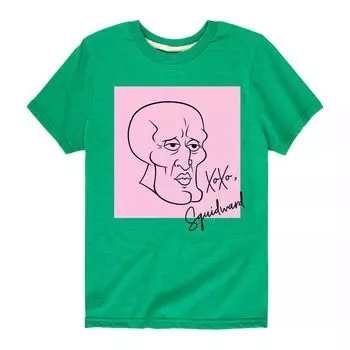 Футболка с рисунком SpongeBob XOXO Squidward для мальчиков 8–20 лет Licensed Character, зеленый