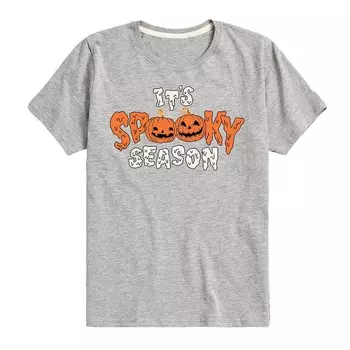 Футболка с рисунком Spooky Season для мальчиков 8–20 лет Licensed Character, цвет Heather Gray