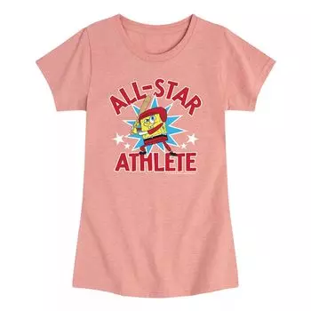 Футболка с рисунком спортсмена «Губка Боб» для девочек 7–16 лет Nickelodeon