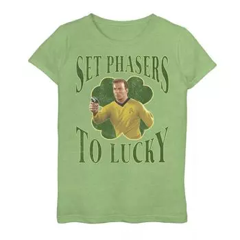 Футболка с рисунком St. Patty's Lucky для девочек 4–16 лет Star Trek Next Generation Licensed Character