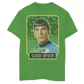 Футболка с рисунком St. Patty's Spock для мальчиков 8–20 лет Star Trek Next Generation St. Patty's Spock Licensed Character