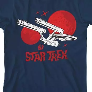Футболка с рисунком Star Trek TOS Enterprise для мальчиков 8–20 лет Licensed Character