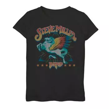 Футболка с рисунком Steve Miller Band для девочек в стиле ретро с рисунком единорога Licensed Character