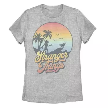 Футболка с рисунком Stranger Things Palms Surf Wave для юниоров Licensed Character, цвет Athletic Heather