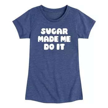 Футболка с рисунком Sugar Made Me Do It для девочек 7–16 лет Licensed Character, синий