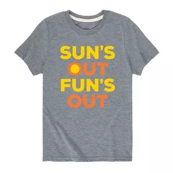 Футболка с рисунком Suns Out Funs Out для мальчиков 8–20 лет Licensed Character, серый