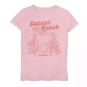 Футболка с рисунком Sunset Ranch Horse для девочек 7–16 лет Licensed Character