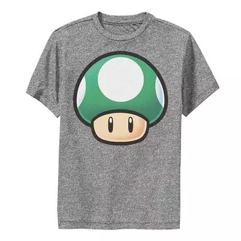 Футболка с рисунком Super Mario Bros 1 Up для мальчиков 8–20 лет Licensed Character, цвет Charcoal Heather