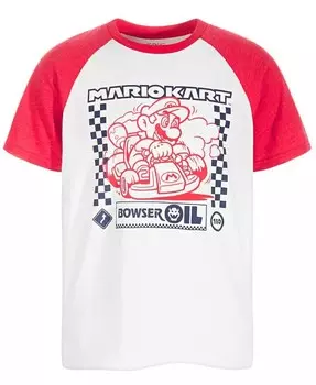 Футболка с рисунком Super Mario Kart Little & Big Boys Epic Threads, белый