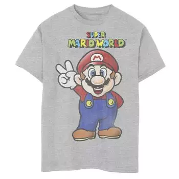 Футболка с рисунком «Super Mario World Mario Peace» для мальчиков 8–20 лет Licensed Character
