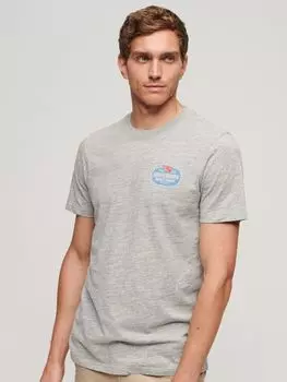 Футболка с рисунком Superdry Vintage Americana, спортивный серый меланжевый цвет