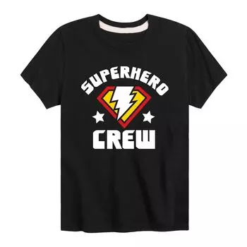 Футболка с рисунком Superhero Crew для мальчиков 8–20 лет Licensed Character, черный