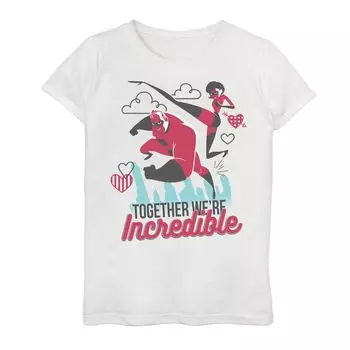 Футболка с рисунком «Суперсемейка» Disney/Pixar для девочек 7–16 лет, пара, сердце, Валентина Disney / Pixar