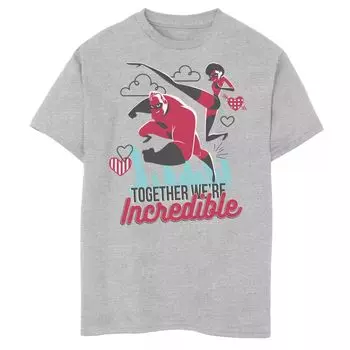 Футболка с рисунком «Суперсемейка» Disney/Pixar для мальчиков 8–20 лет, пара, сердце, Валентина Disney / Pixar