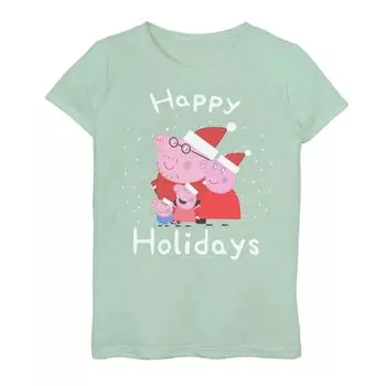 Футболка с рисунком «Свинка Пеппа» для девочек 7–16 лет «Happy Holidays» Licensed Character