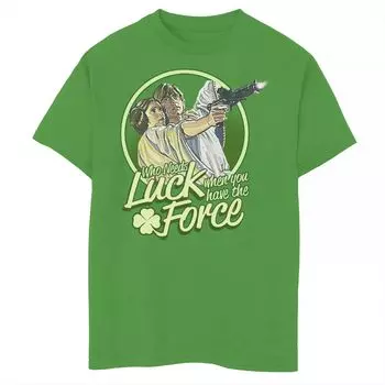 Футболка с рисунком Святого Патрика в стиле ретро для мальчиков 8–20 лет «Звездные войны, кому нужна удача» Star Wars