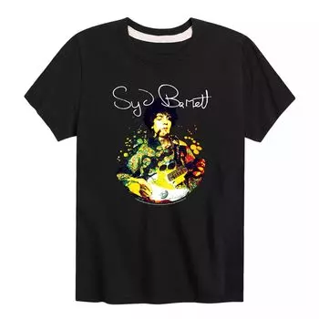 Футболка с рисунком Syd Barrett, играющего на гитаре для мальчиков 8–20 лет Licensed Character
