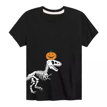 Футболка с рисунком T-Rex Jack-O-Lantern для мальчиков 8–20 лет Licensed Character, черный