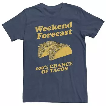 Футболка с рисунком Tacos Big & Tall Weekend Forecast Licensed Character, цвет Navy Heather