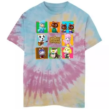 Футболка с рисунком тай-дай для мальчиков 8–20 лет Nintendo Animal Crossing с изображением персонажей Licensed Character