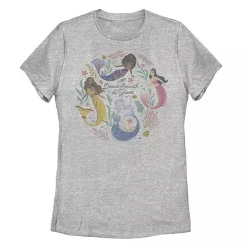 Футболка с рисунком «Танец под волнами» Disney's The Little Mermaid Live Action для юниоров, цвет Athletic Heather