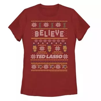 Футболка с рисунком Ted Lasso Believe Ugly Sweater для юниоров Licensed Character