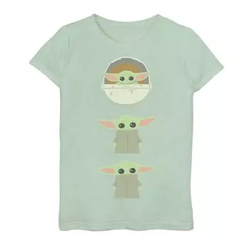 Футболка с рисунком The Mandalorian Child или Baby Yoda Stack для девочек 7–16 лет Star Wars, цвет Mint