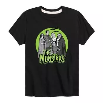 Футболка с рисунком The Munsters для мальчиков 8–20 лет Licensed Character, черный