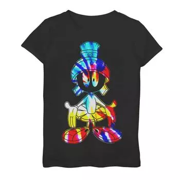 Футболка с рисунком Tie Dye для девочек 7–16 лет Looney Tunes Marvin The Martian Tie Dye Fill Licensed Character
