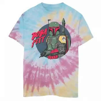 Футболка с рисунком Tie Dye для мальчиков 8–20 лет «Звездные войны» Боба Фетт Star Wars