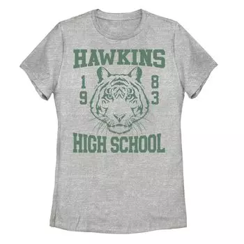 Футболка с рисунком тигра для школьников «Очень странные дела» Hawkins High School Licensed Character