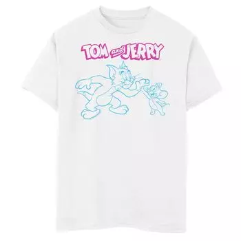 Футболка с рисунком Tom And Jerry High Five Lines для мальчиков 8–20 лет Licensed Character