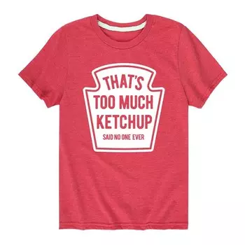 Футболка с рисунком Too Much Ketchup для мальчиков 8–20 лет Licensed Character, красный