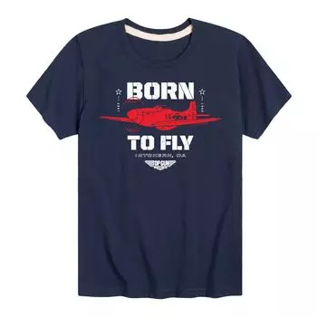 Футболка с рисунком Top Gun Maverick для мальчиков 8–20 лет "Born To Fly" Licensed Character, синий