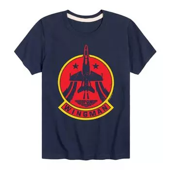 Футболка с рисунком Top Gun Maverick Wingman для мальчиков 8–20 лет Licensed Character, синий