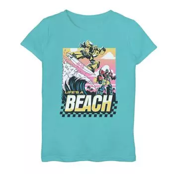 Футболка с рисунком Transformers Beach Day для девочек 7–16 лет Licensed Character